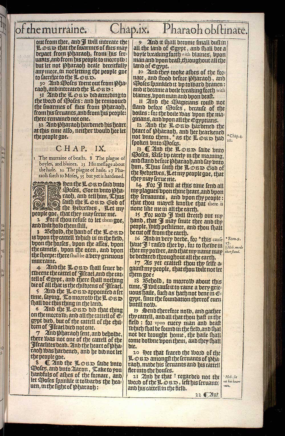 Exodus Chapter 9 Original 1611 Bible Scan