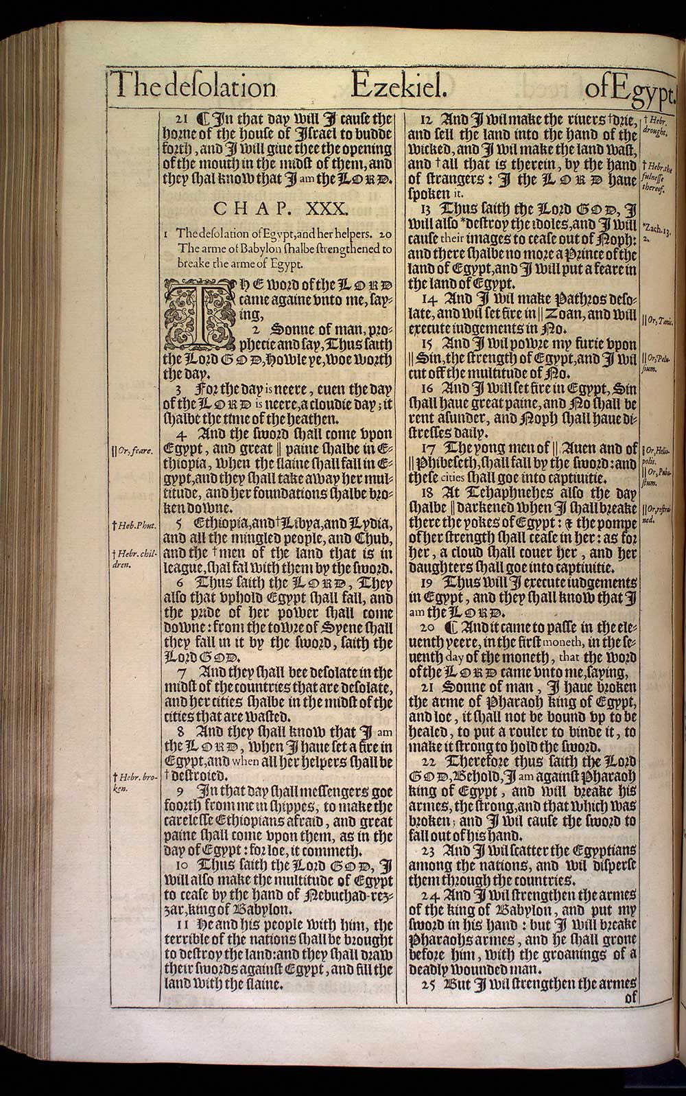 Ezekiel Chapter 30 Original 1611 Bible Scan