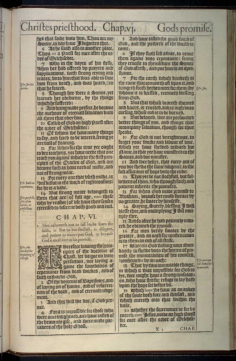 Hebrews Chapter 6 Original 1611 Bible Scan