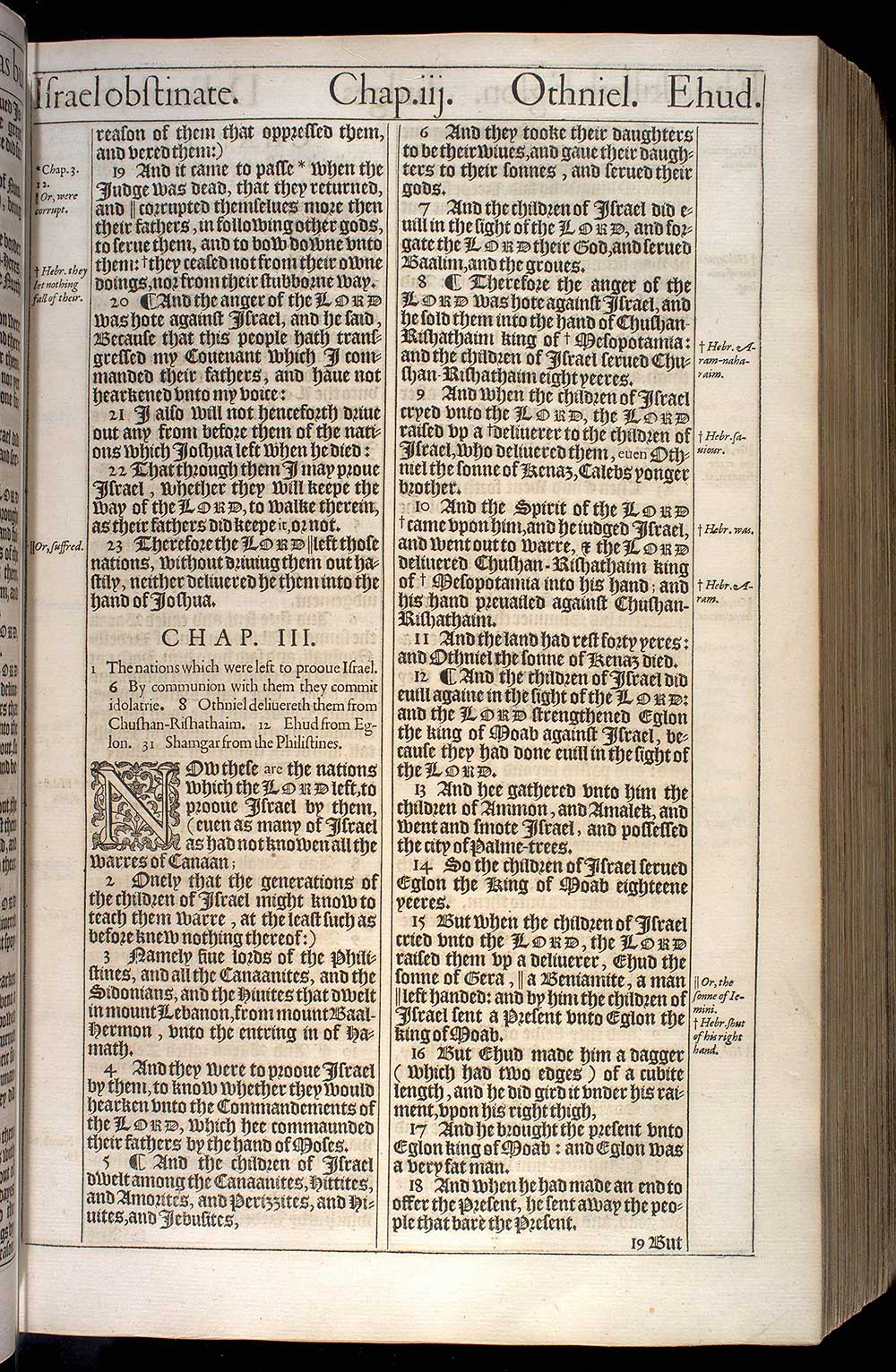 Judges Chapter 3 Original 1611 Bible Scan