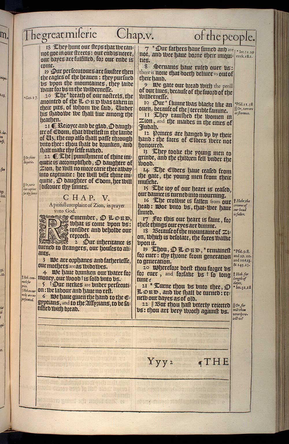 Lamentations Chapter 5 Original 1611 Bible Scan