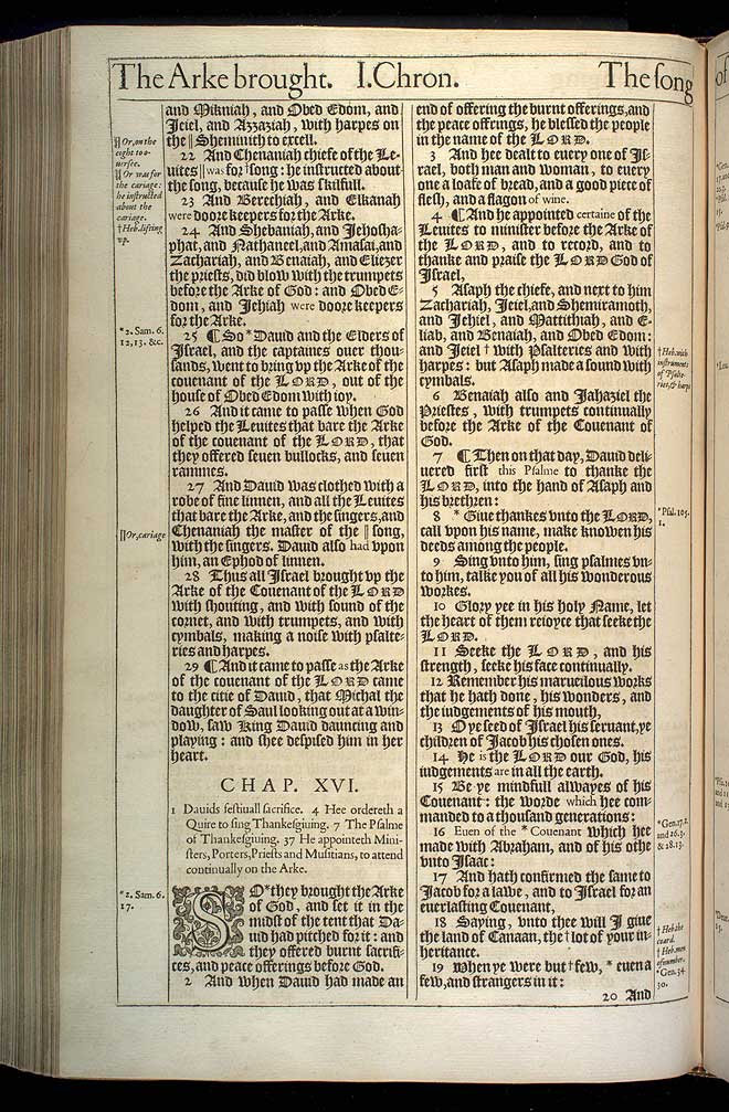 1 Chronicles Chapter 16 Original 1611 Bible Scan