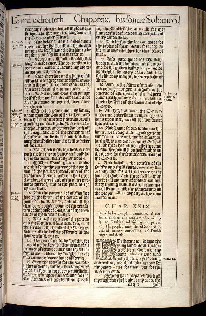 1 Chronicles Chapter 28 Original 1611 Bible Scan