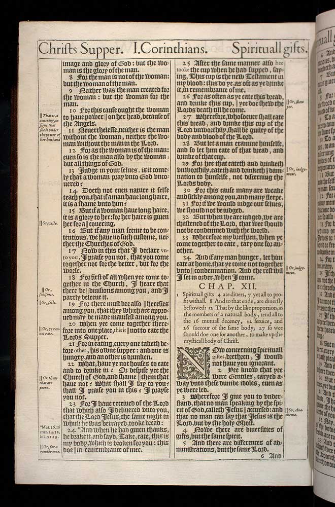 1 Corinthians Chapter 11 Original 1611 Bible Scan