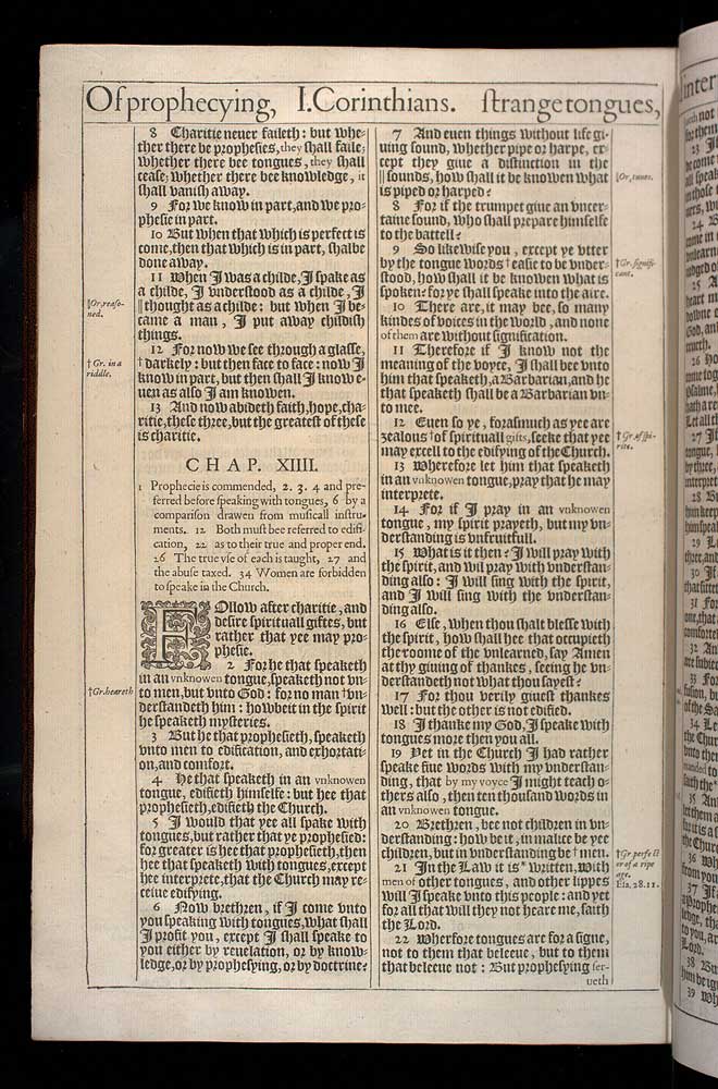 1 Corinthians Chapter 13 Original 1611 Bible Scan