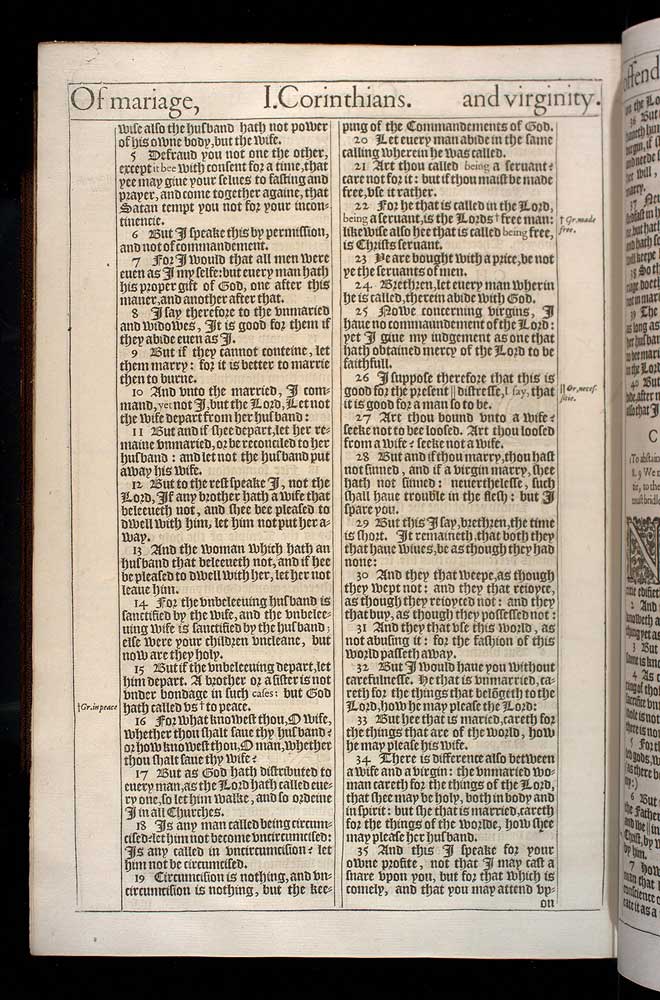 1 Corinthians Chapter 7 Original 1611 Bible Scan