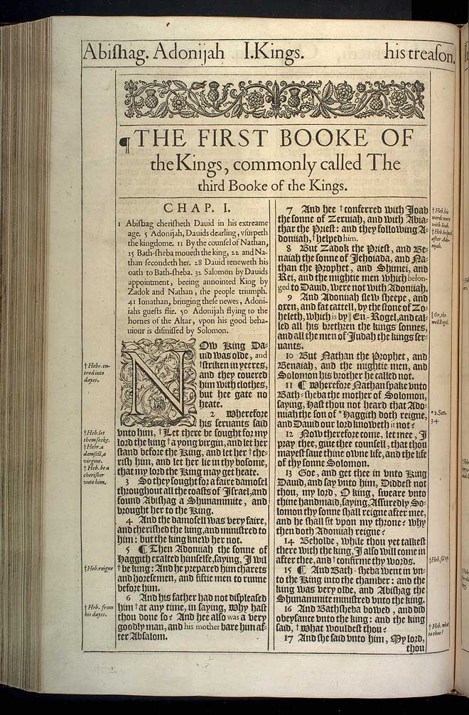 1 Kings Chapter 1 Original 1611 Bible Scan