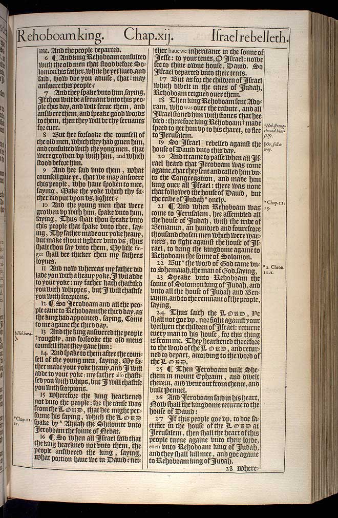 1 Kings Chapter 12 Original 1611 Bible Scan