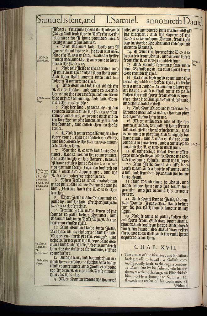 1 Samuel Chapter 16 Original 1611 Bible Scan