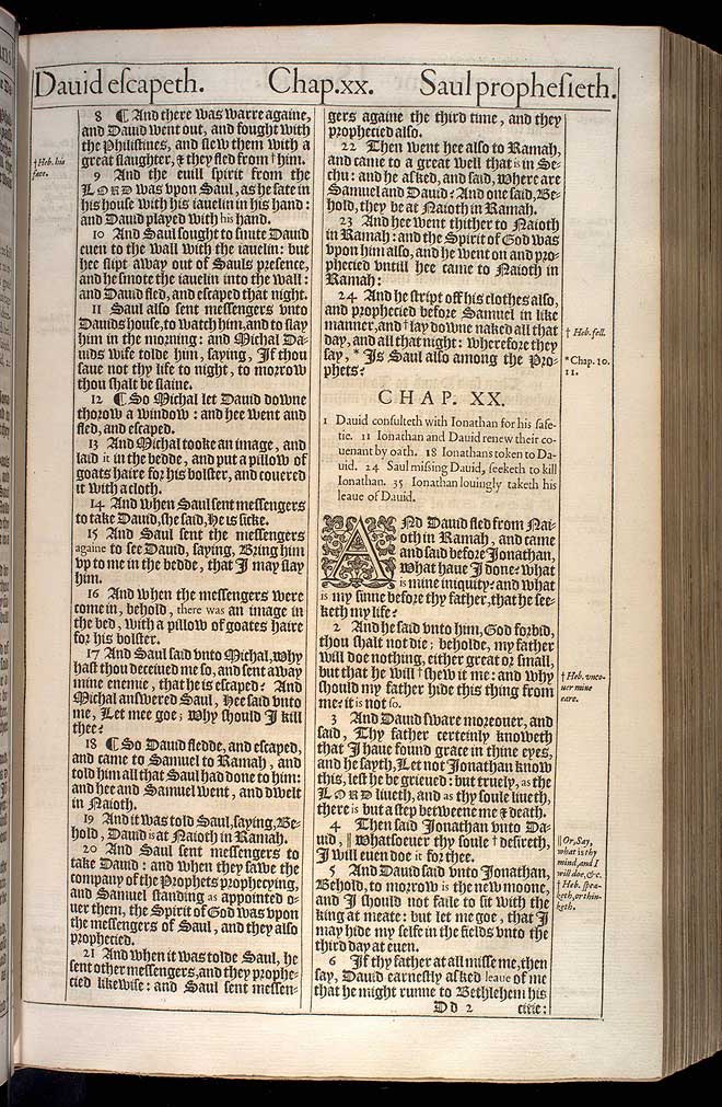 1 Samuel Chapter 20 Original 1611 Bible Scan