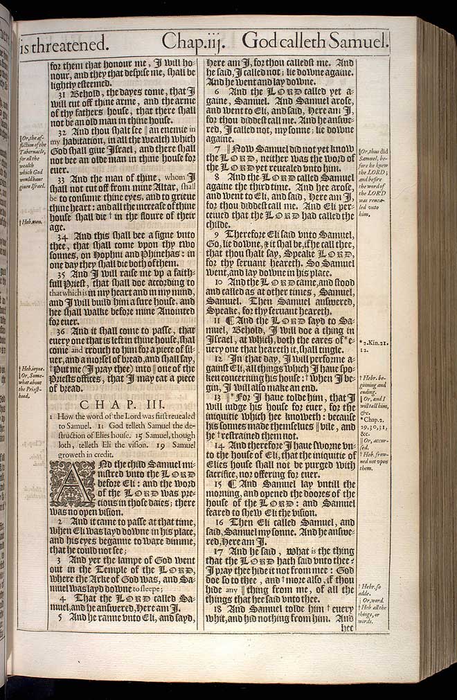 1 Samuel Chapter 3 Original 1611 Bible Scan