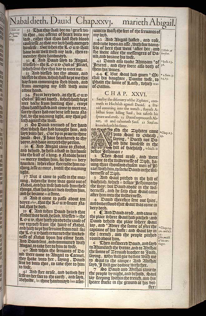 1 Samuel Chapter 25 Original 1611 Bible Scan