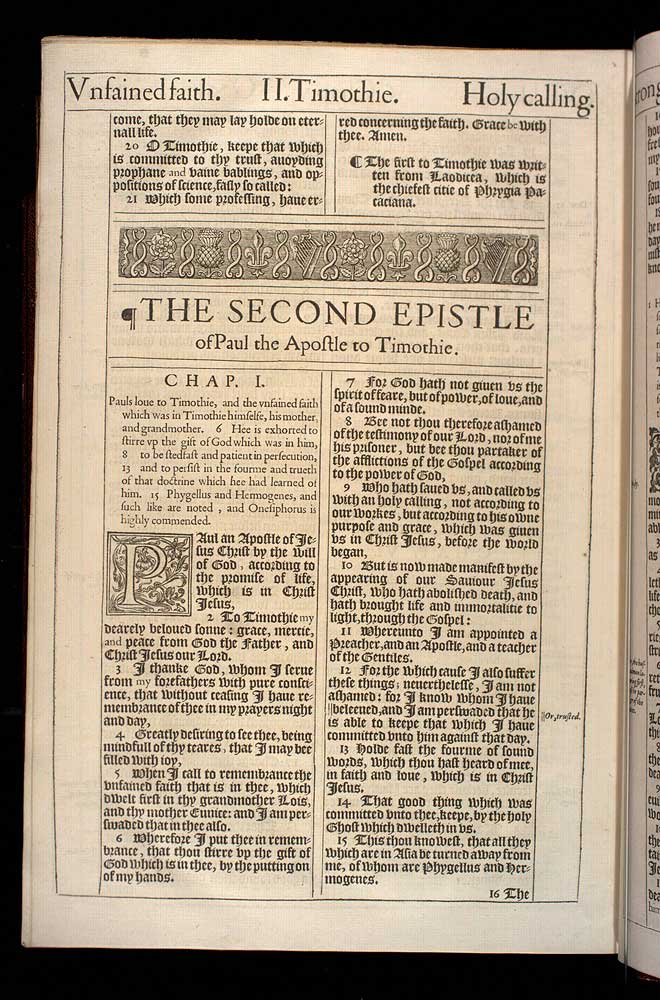 2 Timothy Chapter 1 Original 1611 Bible Scan