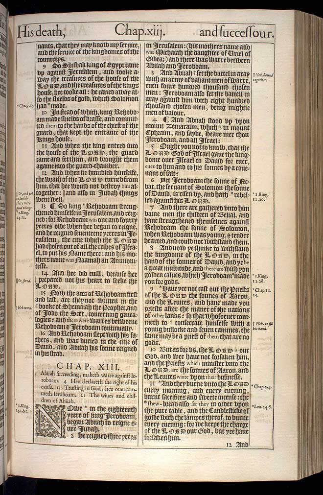2 Chronicles Chapter 13 Original 1611 Bible Scan
