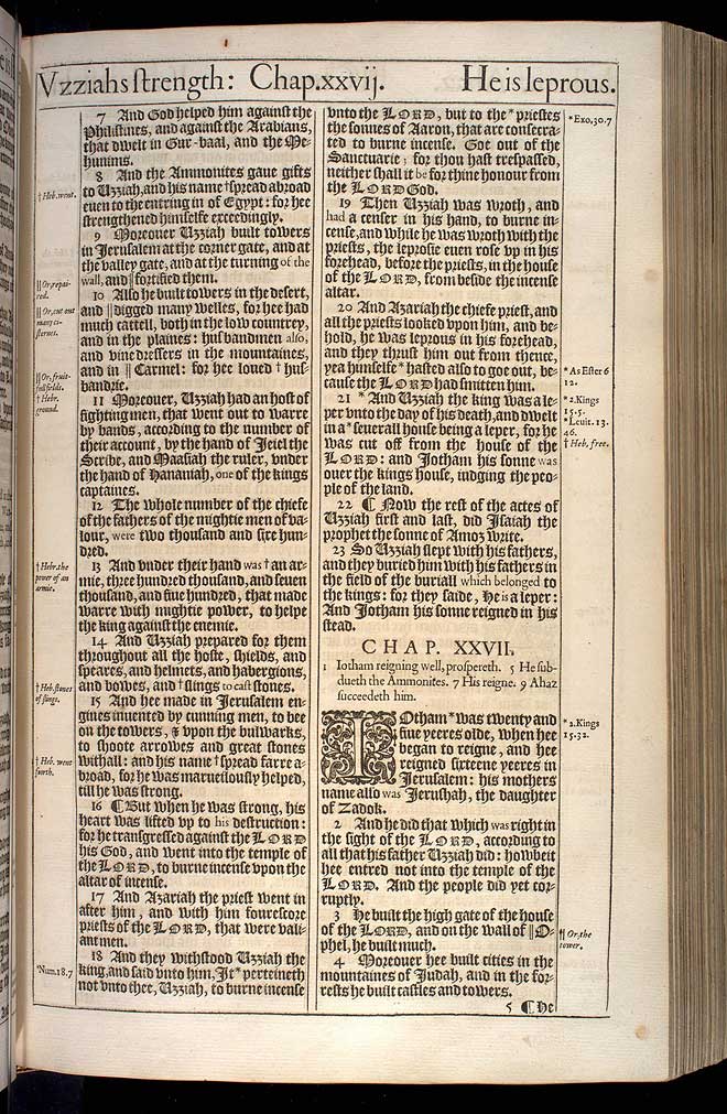 2 Chronicles Chapter 26 Original 1611 Bible Scan