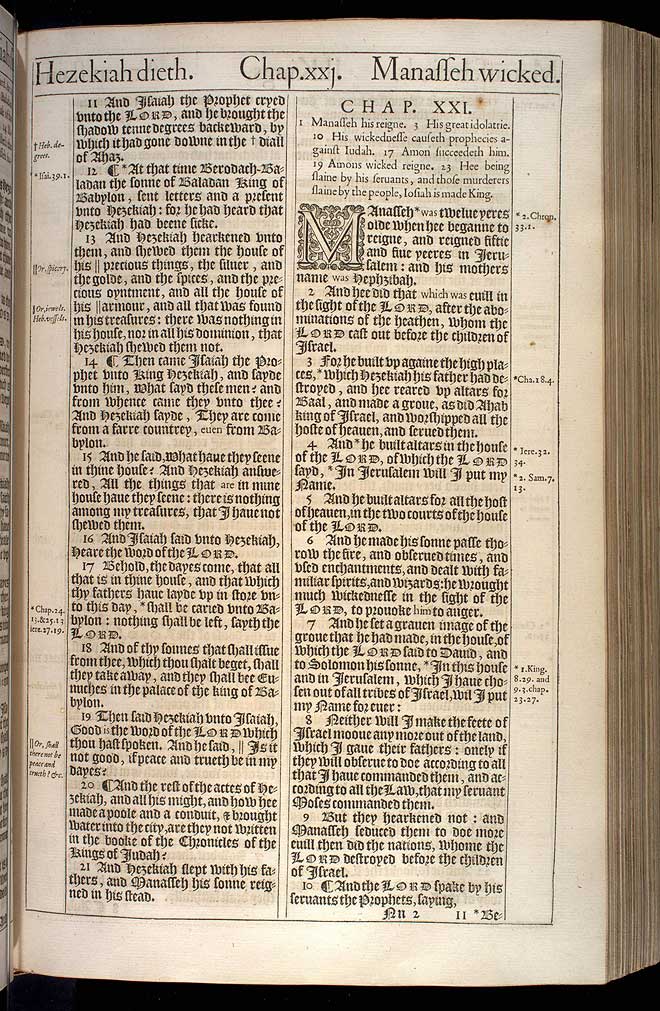 2 Kings Chapter 21 Original 1611 Bible Scan