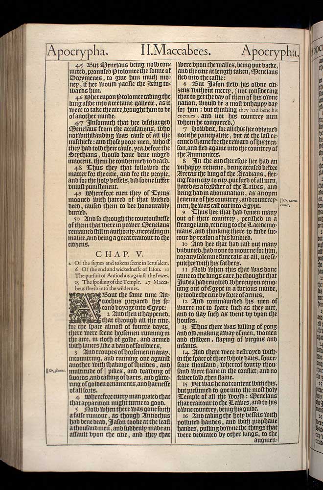 2 Maccabees Chapter 5 Original 1611 Bible Scan