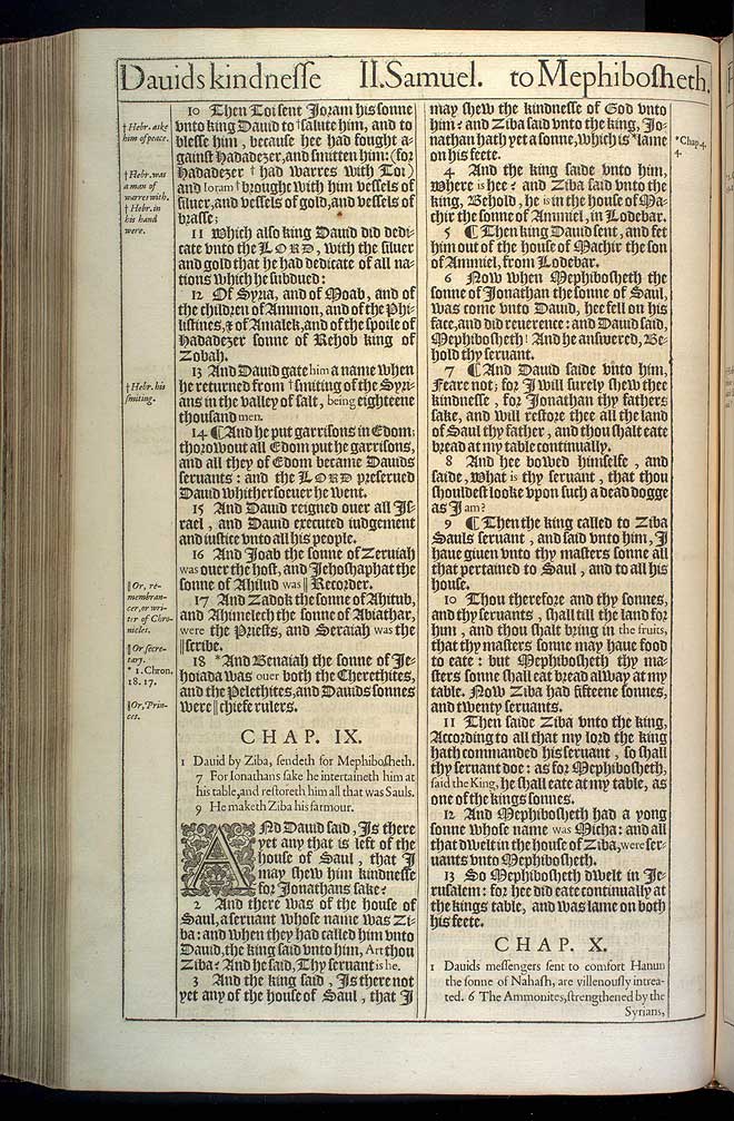 2 Samuel Chapter 9 Original 1611 Bible Scan