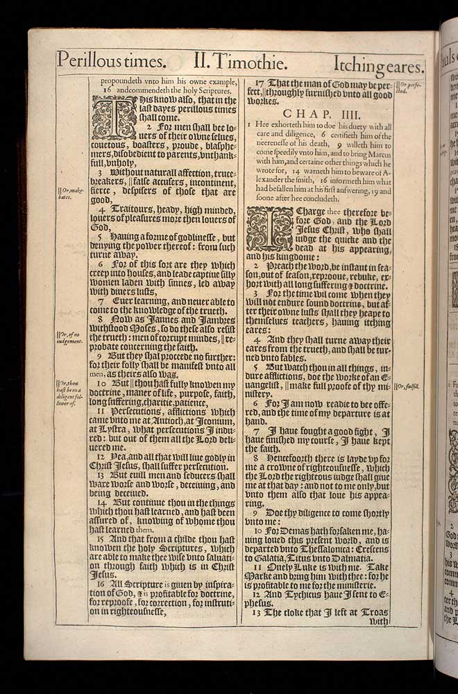 2 Timothy Chapter 3 Original 1611 Bible Scan
