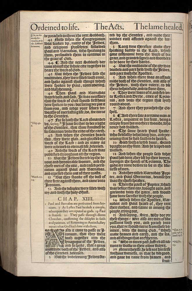Acts Chapter 14 Original 1611 Bible Scan