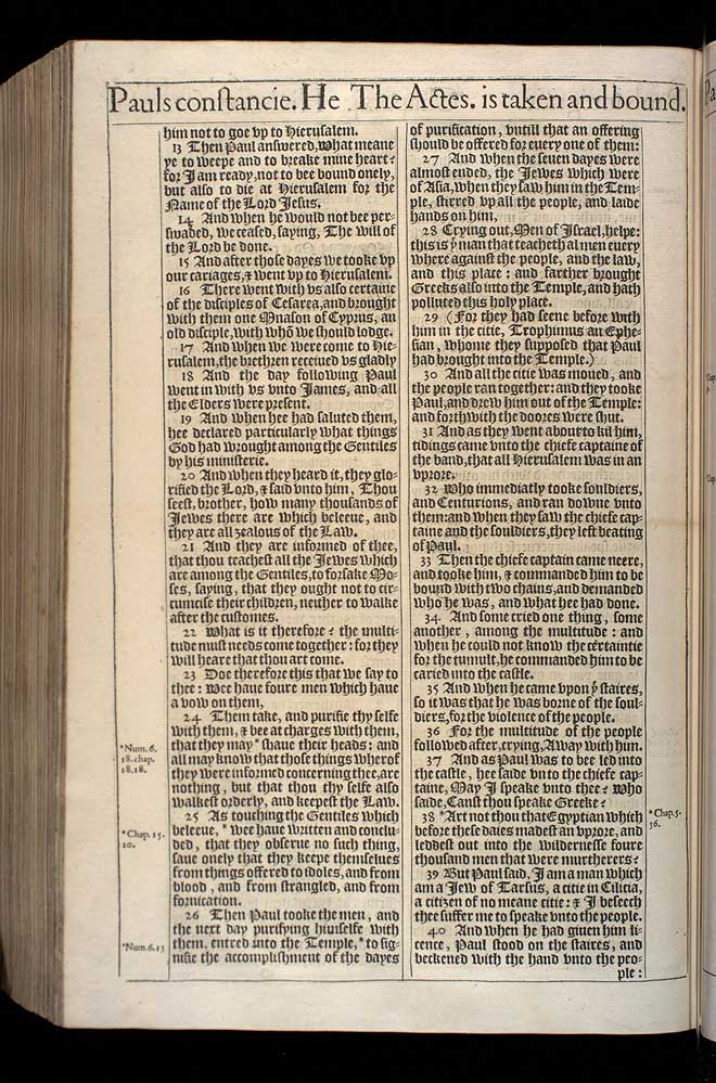 Acts Chapter 21 Original 1611 Bible Scan