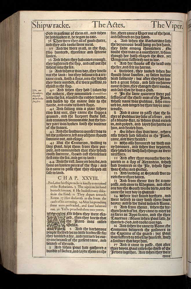 Acts Chapter 28 Original 1611 Bible Scan