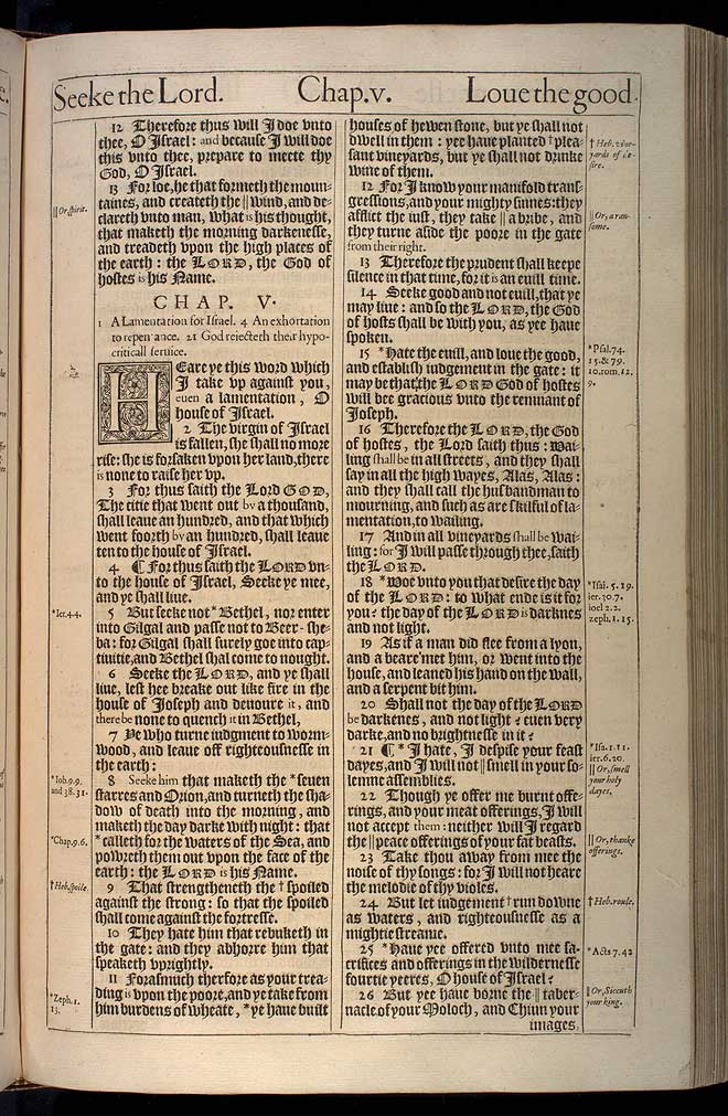 Amos Chapter 5 Original 1611 Bible Scan