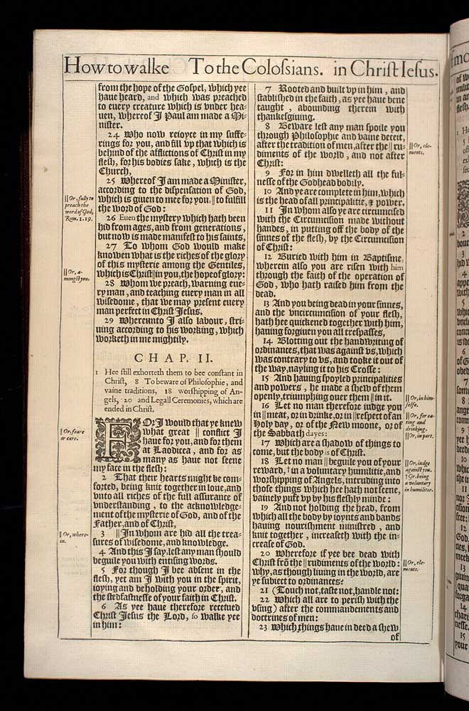 Colossians Chapter 2 Original 1611 Bible Scan