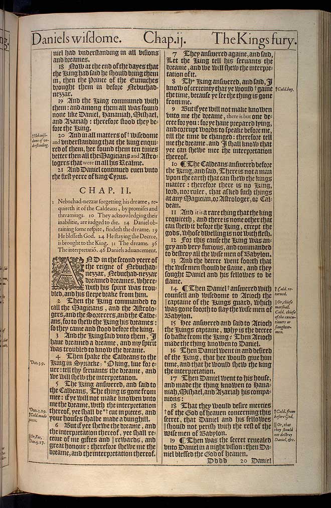Daniel Chapter 2 Original 1611 Bible Scan