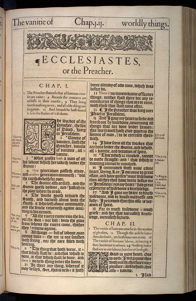 Ecclesiastes Chapter 1 Original 1611 Bible Scan