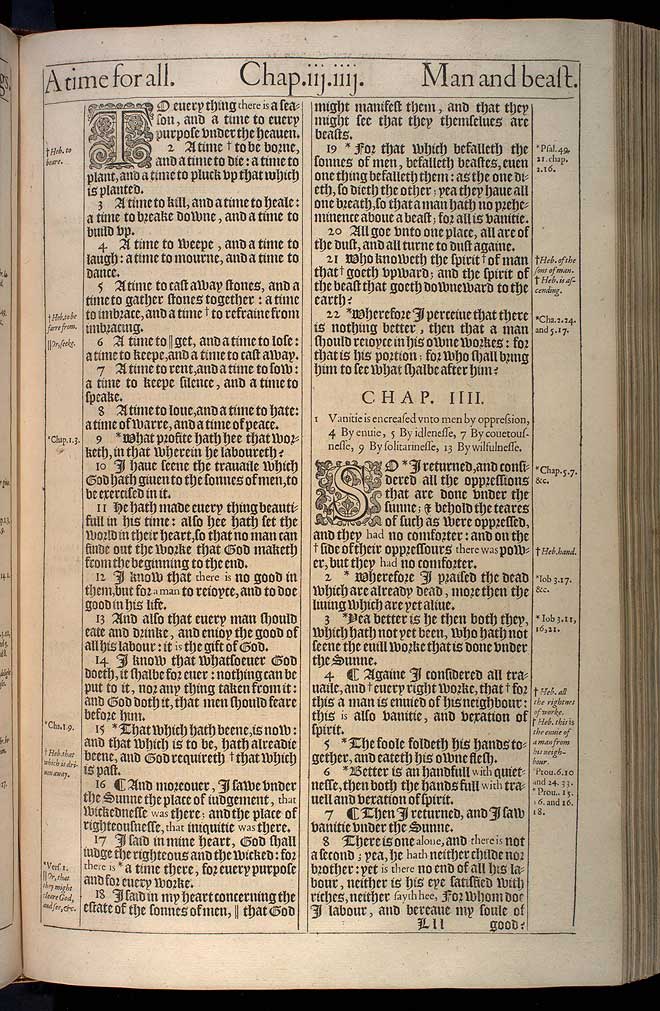 Ecclesiastes Chapter 3 Original 1611 Bible Scan
