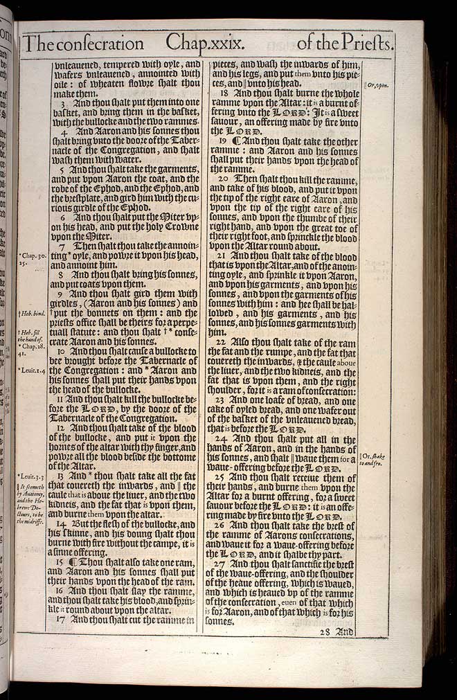 Exodus Chapter 29 Original 1611 Bible Scan