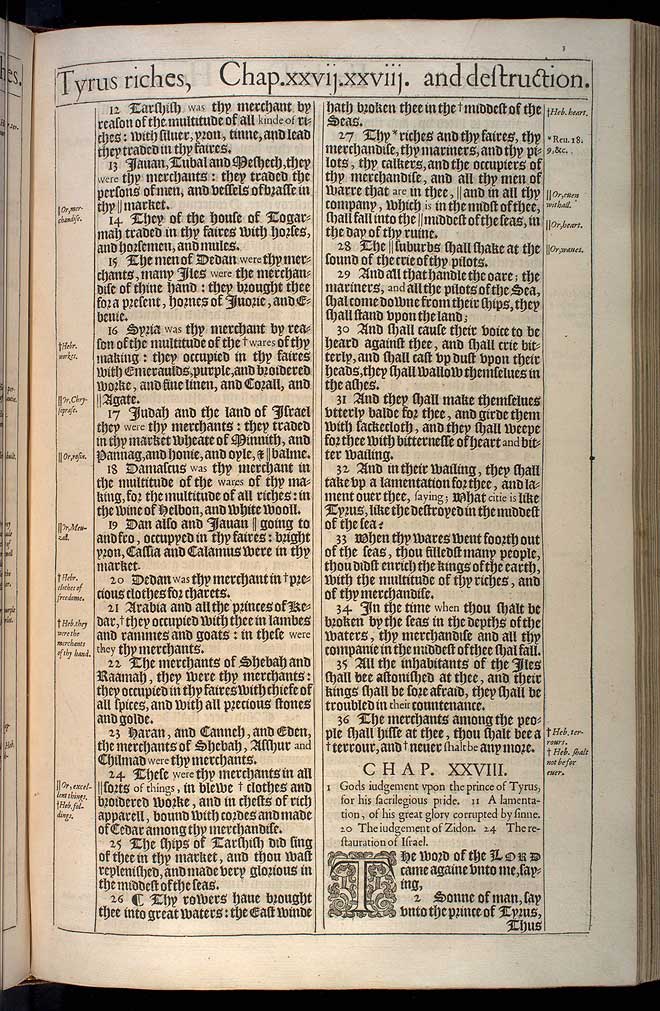 Ezekiel Chapter 27 Original 1611 Bible Scan