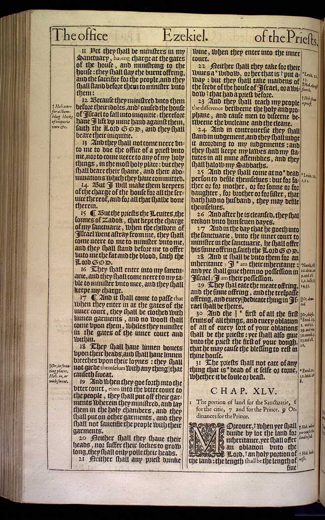 Ezekiel Chapter 44 Original 1611 Bible Scan