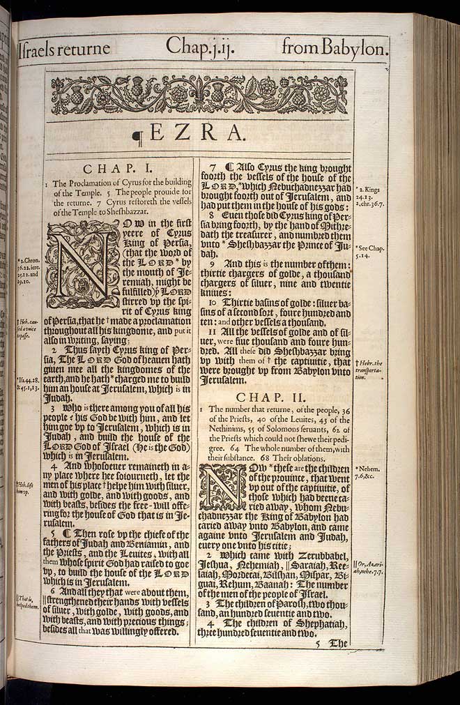Ezra Chapter 2 Original 1611 Bible Scan