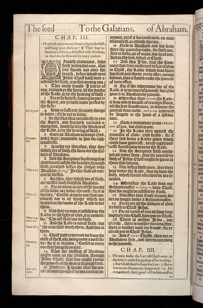 Galatians Chapter 3 Original 1611 Bible Scan