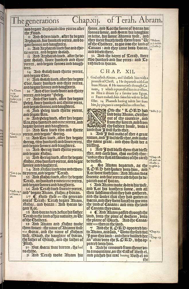 Genesis Chapter 12 Original 1611 Bible Scan