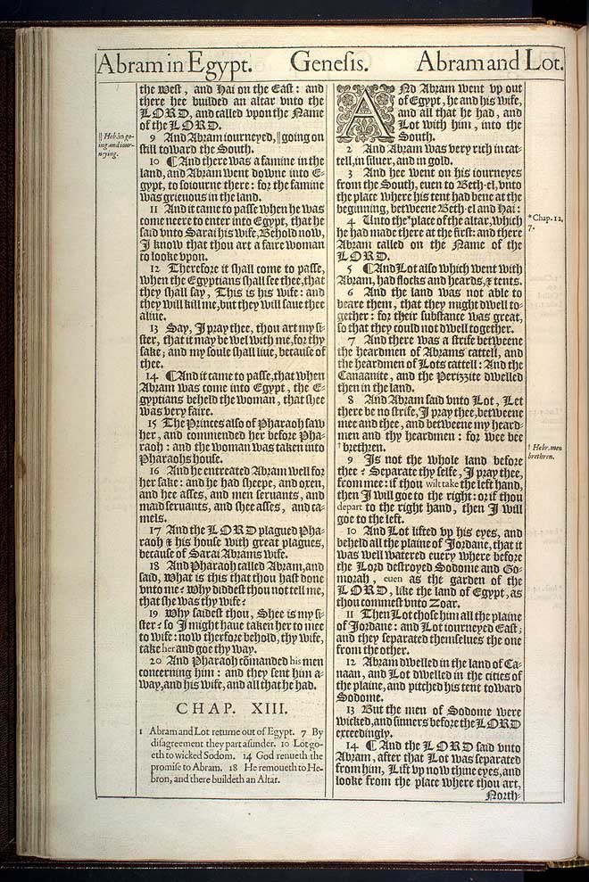 Genesis Chapter 13 Original 1611 Bible Scan