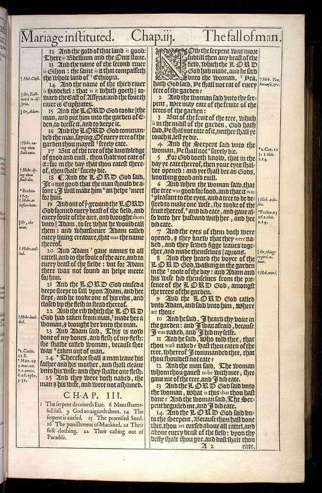 Genesis Chapter 3 Original 1611 Bible Scan