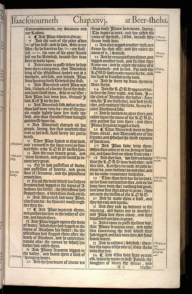 Genesis Chapter 26 Original 1611 Bible Scan