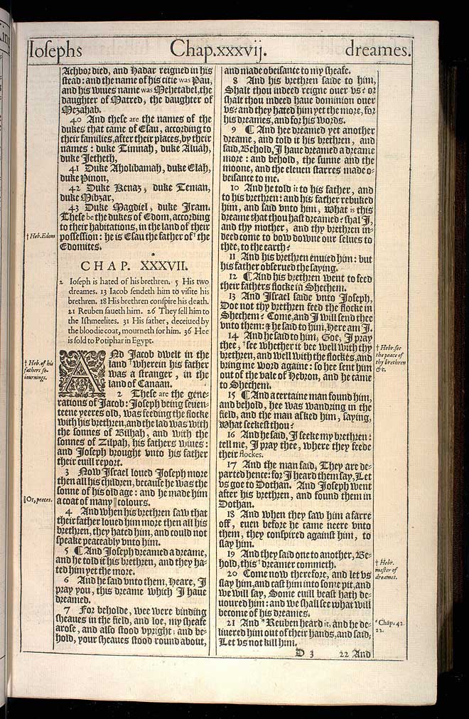 Genesis Chapter 36 Original 1611 Bible Scan