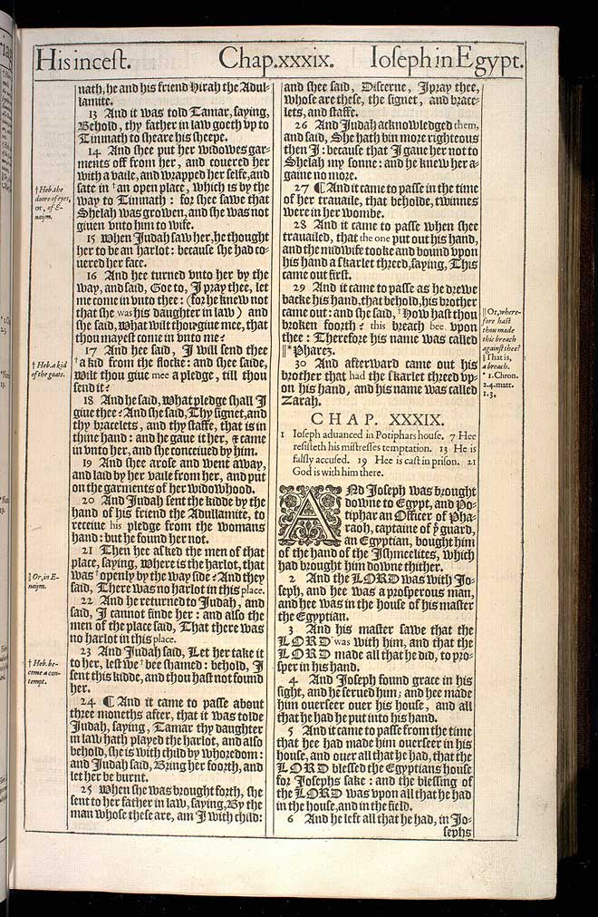 Genesis Chapter 38 Original 1611 Bible Scan