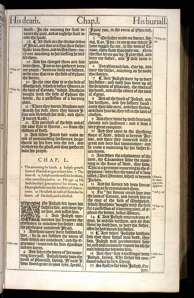 Genesis Chapter 50 Original 1611 Bible Scan
