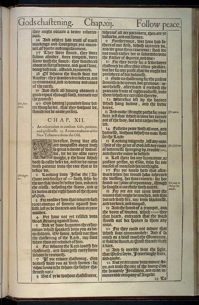 Hebrews Chapter 12 Original 1611 Bible Scan