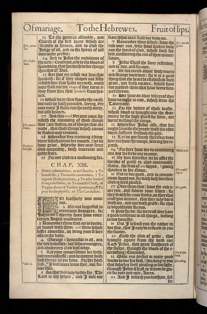 Hebrews Chapter 13 Original 1611 Bible Scan