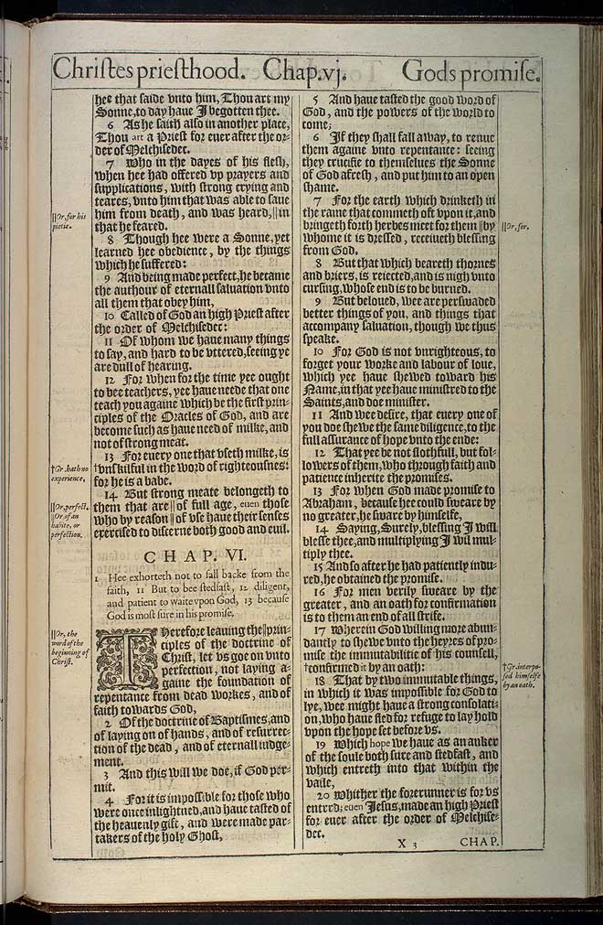 Hebrews Chapter 5 Original 1611 Bible Scan