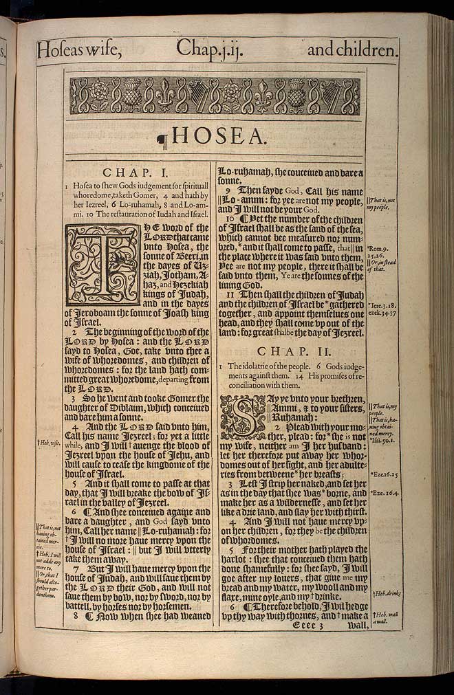 Hosea Chapter 1 Original 1611 Bible Scan