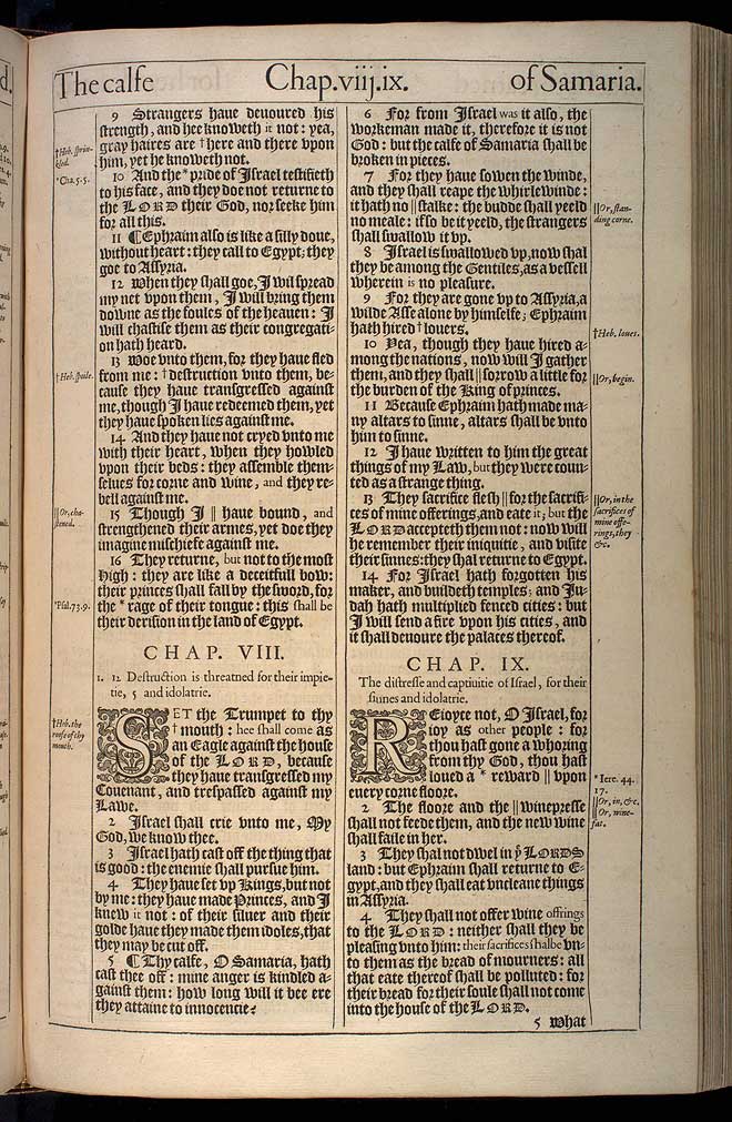 Hosea Chapter 9 Original 1611 Bible Scan
