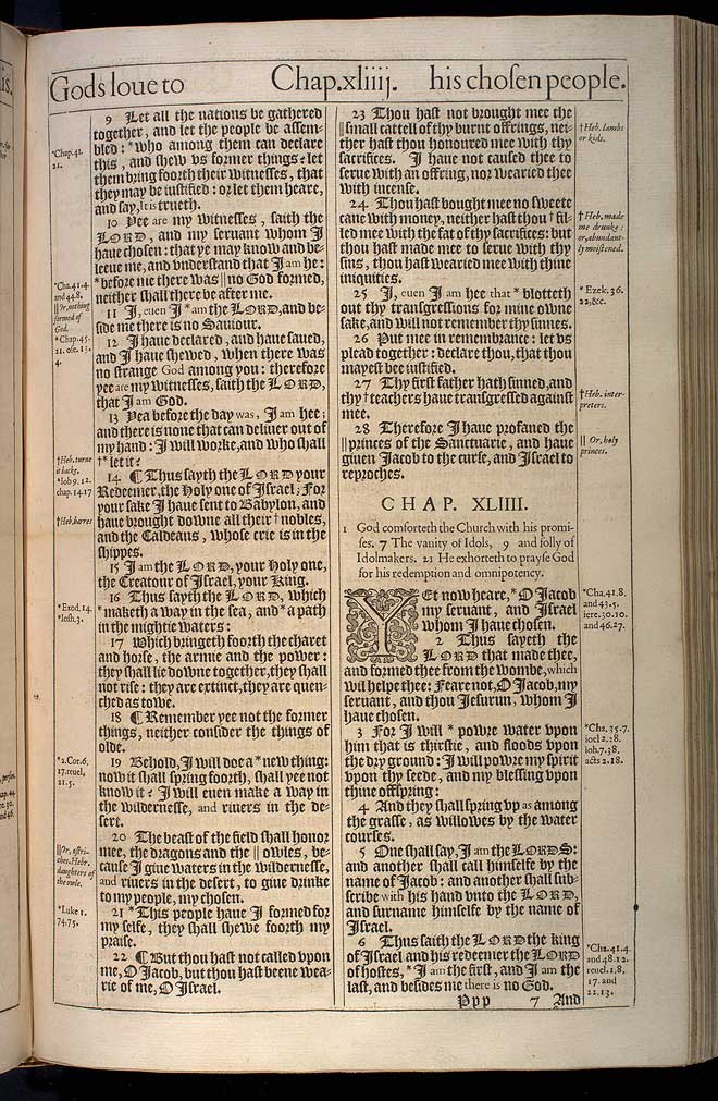 Isaiah Chapter 43 Original 1611 Bible Scan