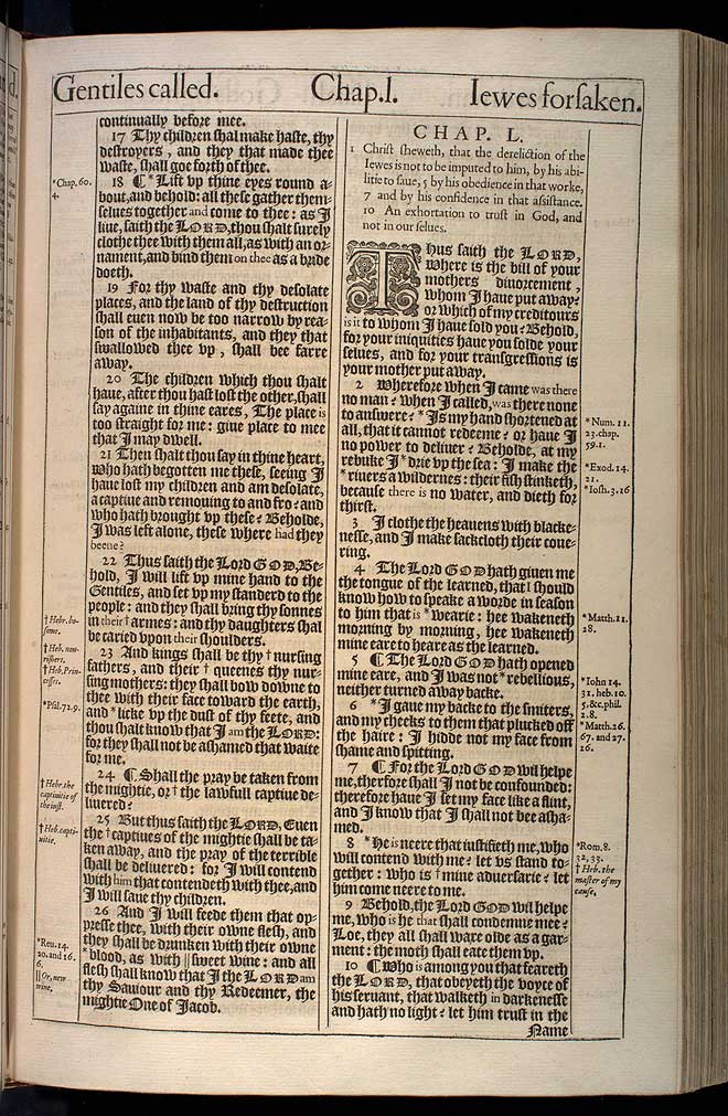 Isaiah Chapter 50 Original 1611 Bible Scan